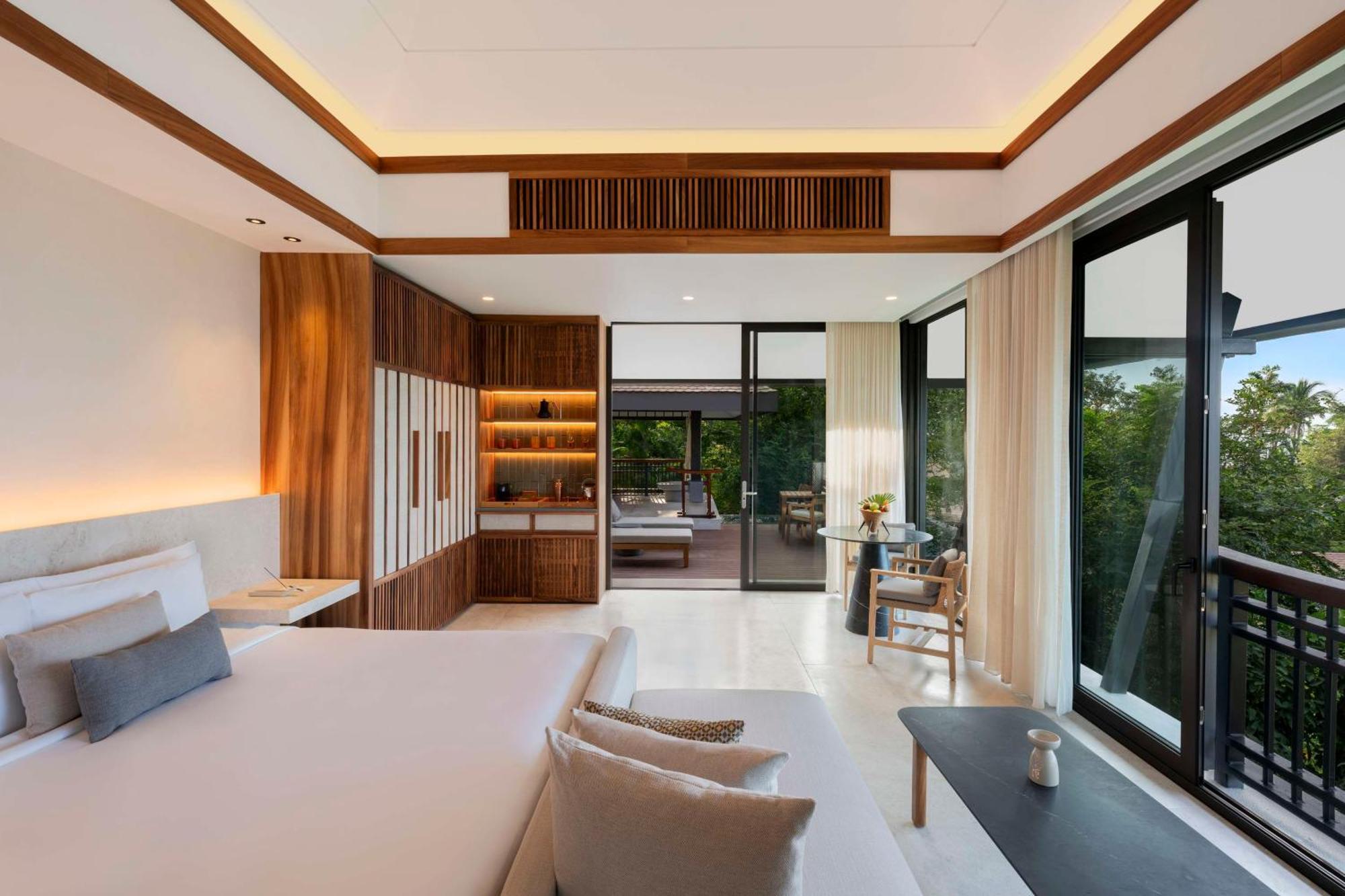 Villa con piscina junto a la ladera - Cama extragrande